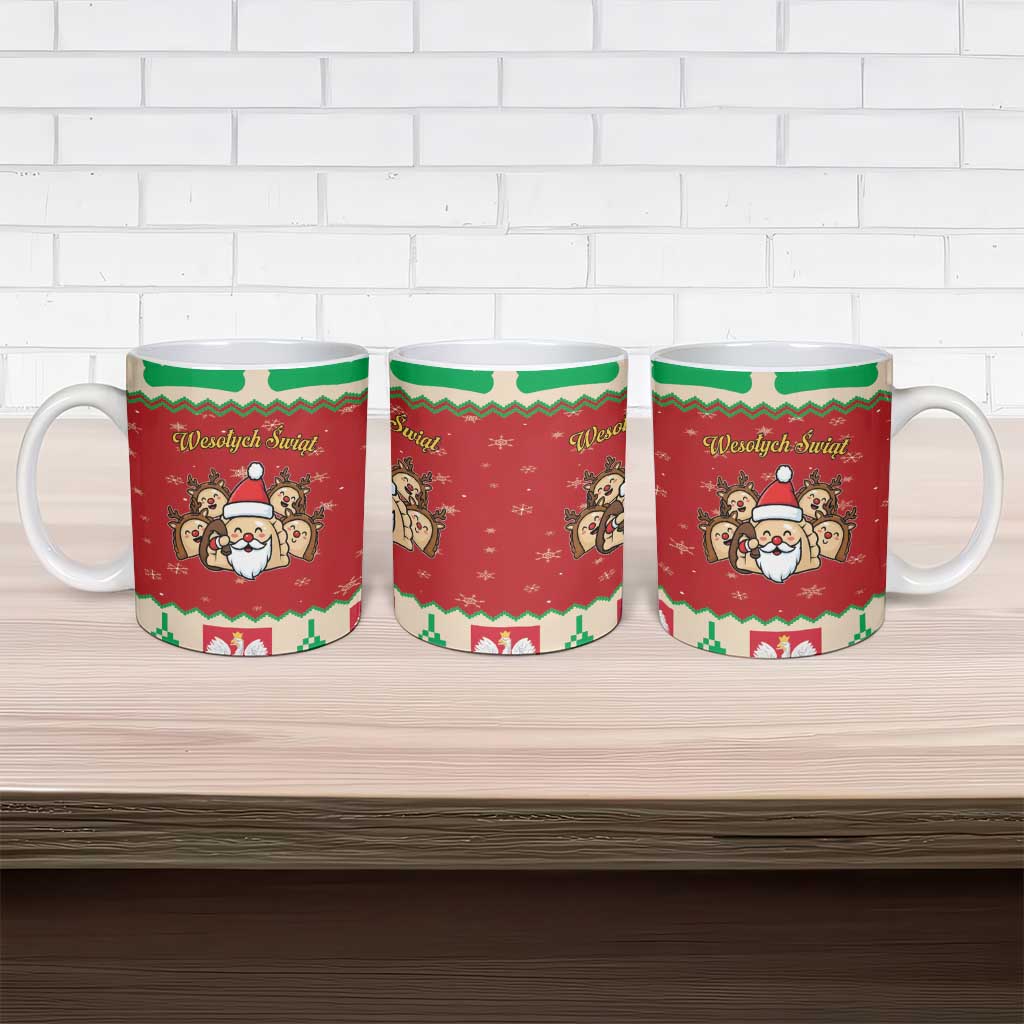 Poland Christmas Ceramic Mug Pierogi Mascot Santa Claus Wesołych Swiat - Wonder Print Shop