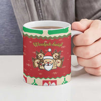 Poland Christmas Ceramic Mug Pierogi Mascot Santa Claus Wesołych Swiat - Wonder Print Shop