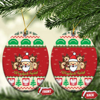 Poland Christmas Ceramic Ornament Pierogi Mascot Santa Claus Wesołych Swiat - Wonder Print Shop