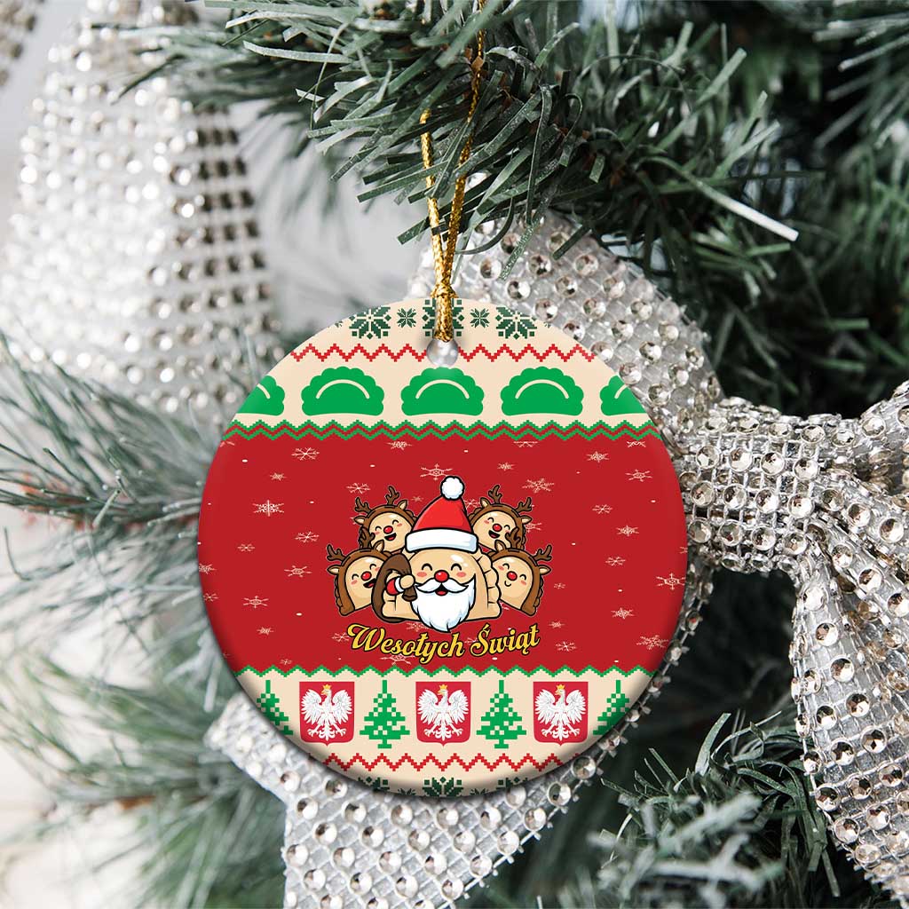 Poland Christmas Ceramic Ornament Pierogi Mascot Santa Claus Wesołych Swiat - Wonder Print Shop