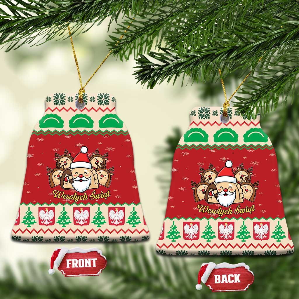 Poland Christmas Ceramic Ornament Pierogi Mascot Santa Claus Wesołych Swiat - Wonder Print Shop
