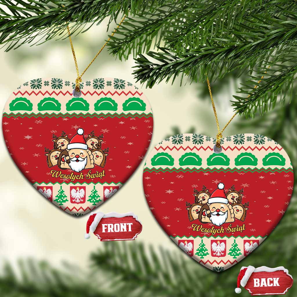 Poland Christmas Ceramic Ornament Pierogi Mascot Santa Claus Wesołych Swiat - Wonder Print Shop