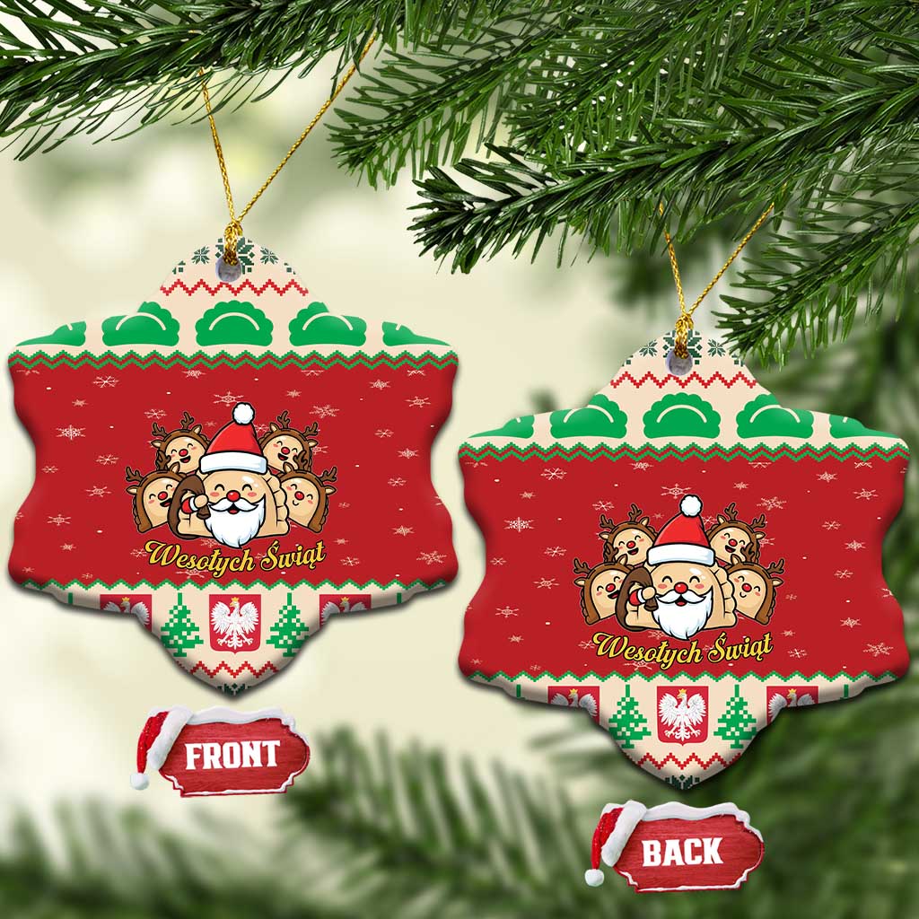 Poland Christmas Ceramic Ornament Pierogi Mascot Santa Claus Wesołych Swiat - Wonder Print Shop