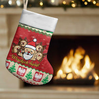 Poland Christmas Stocking Pierogi Mascot Santa Claus Wesołych Swiat - Wonder Print Shop