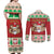 Poland Christmas Couples Matching Off Shoulder Maxi Dress and Long Sleeve Button Shirt Pierogi Mascot Santa Claus Wesołych Swiat - Wonder Print Shop