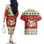 Poland Christmas Couples Matching Off The Shoulder Long Sleeve Dress and Hawaiian Shirt Pierogi Mascot Santa Claus Wesołych Swiat - Wonder Print Shop