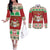 Poland Christmas Couples Matching Off The Shoulder Long Sleeve Dress and Long Sleeve Button Shirt Pierogi Mascot Santa Claus Wesołych Swiat - Wonder Print Shop