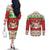 Poland Christmas Couples Matching Off The Shoulder Long Sleeve Dress and Long Sleeve Button Shirt Pierogi Mascot Santa Claus Wesołych Swiat - Wonder Print Shop