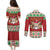 Poland Christmas Couples Matching Puletasi and Long Sleeve Button Shirt Pierogi Mascot Santa Claus Wesołych Swiat - Wonder Print Shop