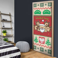 Poland Christmas Door Cover Pierogi Mascot Santa Claus Wesołych Swiat - Wonder Print Shop