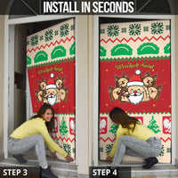 Poland Christmas Door Cover Pierogi Mascot Santa Claus Wesołych Swiat - Wonder Print Shop