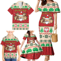 Poland Christmas Family Matching Mermaid Dress and Hawaiian Shirt Pierogi Mascot Santa Claus Wesołych Swiat - Wonder Print Shop