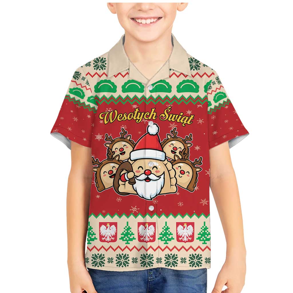 Poland Christmas Family Matching Mermaid Dress and Hawaiian Shirt Pierogi Mascot Santa Claus Wesołych Swiat - Wonder Print Shop