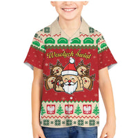 Poland Christmas Family Matching Mermaid Dress and Hawaiian Shirt Pierogi Mascot Santa Claus Wesołych Swiat - Wonder Print Shop