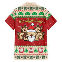 Poland Christmas Family Matching Off The Shoulder Long Sleeve Dress and Hawaiian Shirt Pierogi Mascot Santa Claus Wesołych Swiat - Wonder Print Shop