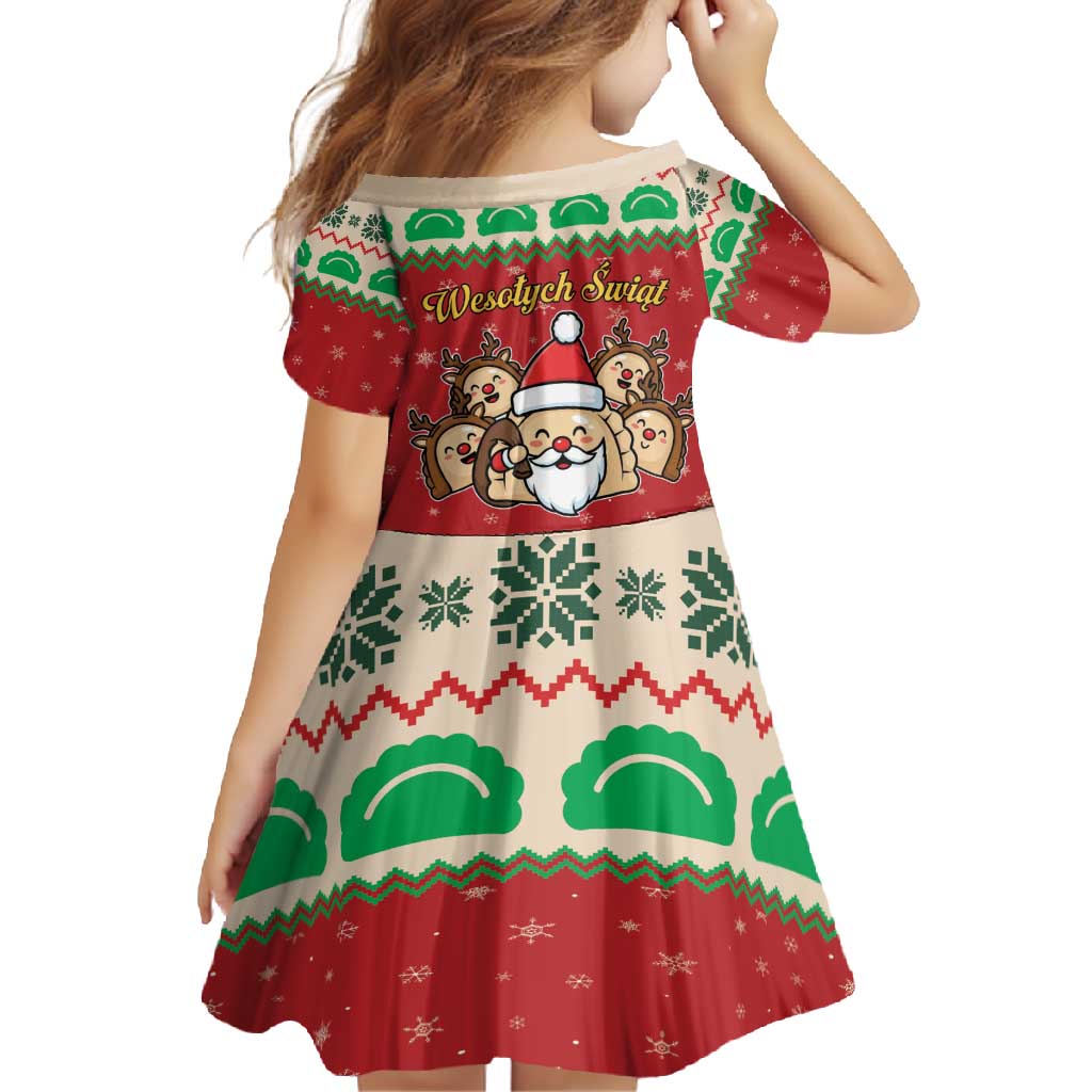 Poland Christmas Family Matching Off Shoulder Maxi Dress and Hawaiian Shirt Pierogi Mascot Santa Claus Wesołych Swiat - Wonder Print Shop