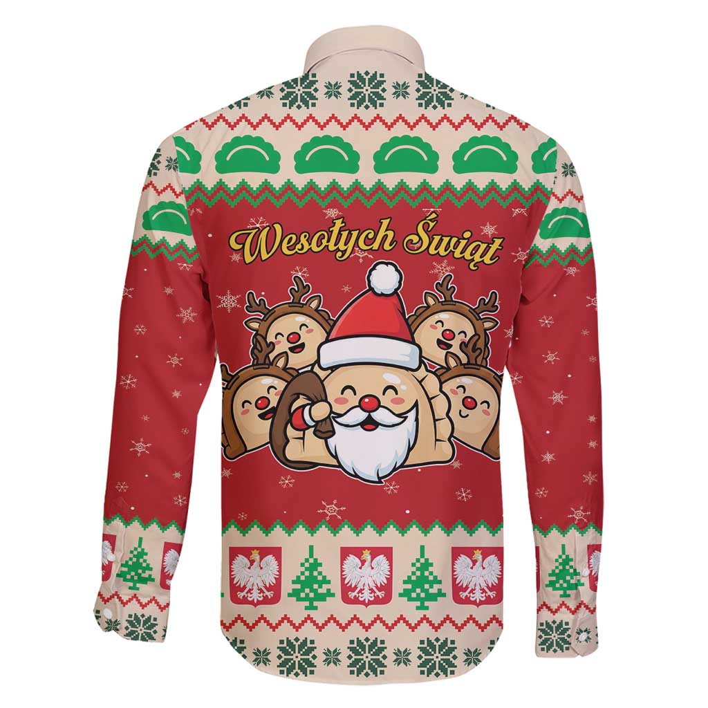 Poland Christmas Family Matching Off Shoulder Short Dress and Hawaiian Shirt Pierogi Mascot Santa Claus Wesołych Swiat - Wonder Print Shop