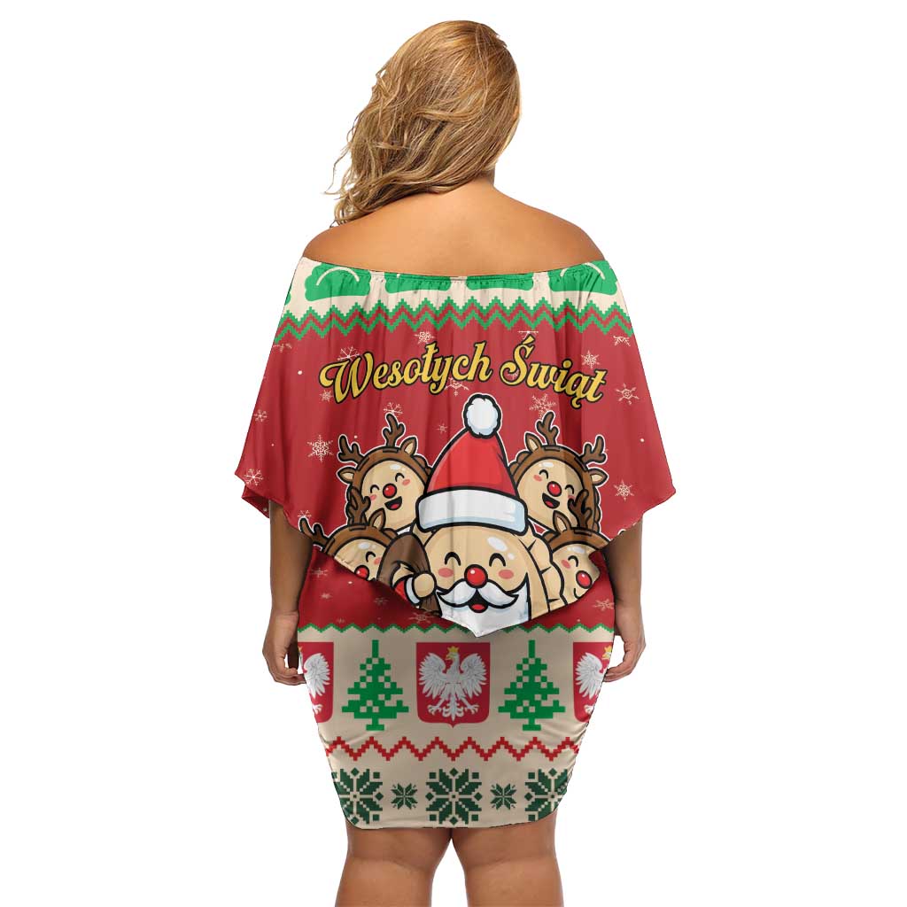 Poland Christmas Family Matching Off Shoulder Short Dress and Hawaiian Shirt Pierogi Mascot Santa Claus Wesołych Swiat - Wonder Print Shop