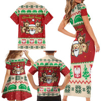 Poland Christmas Family Matching Short Sleeve Bodycon Dress and Hawaiian Shirt Pierogi Mascot Santa Claus Wesołych Swiat - Wonder Print Shop