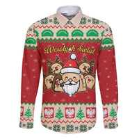 Poland Christmas Family Matching Short Sleeve Bodycon Dress and Hawaiian Shirt Pierogi Mascot Santa Claus Wesołych Swiat - Wonder Print Shop