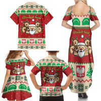 Poland Christmas Family Matching Summer Maxi Dress and Hawaiian Shirt Pierogi Mascot Santa Claus Wesołych Swiat - Wonder Print Shop