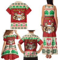 Poland Christmas Family Matching Tank Maxi Dress and Hawaiian Shirt Pierogi Mascot Santa Claus Wesołych Swiat - Wonder Print Shop