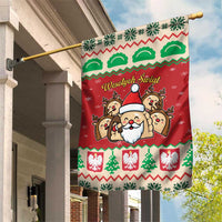 Poland Christmas Garden Flag Pierogi Mascot Santa Claus Wesołych Swiat - Wonder Print Shop