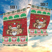 Poland Christmas Garden Flag Pierogi Mascot Santa Claus Wesołych Swiat - Wonder Print Shop