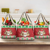 Poland Christmas Grocery Bag Pierogi Mascot Santa Claus Wesołych Swiat - Wonder Print Shop