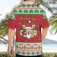 Poland Christmas Hawaiian Shirt Pierogi Mascot Santa Claus Wesołych Swiat - Wonder Print Shop