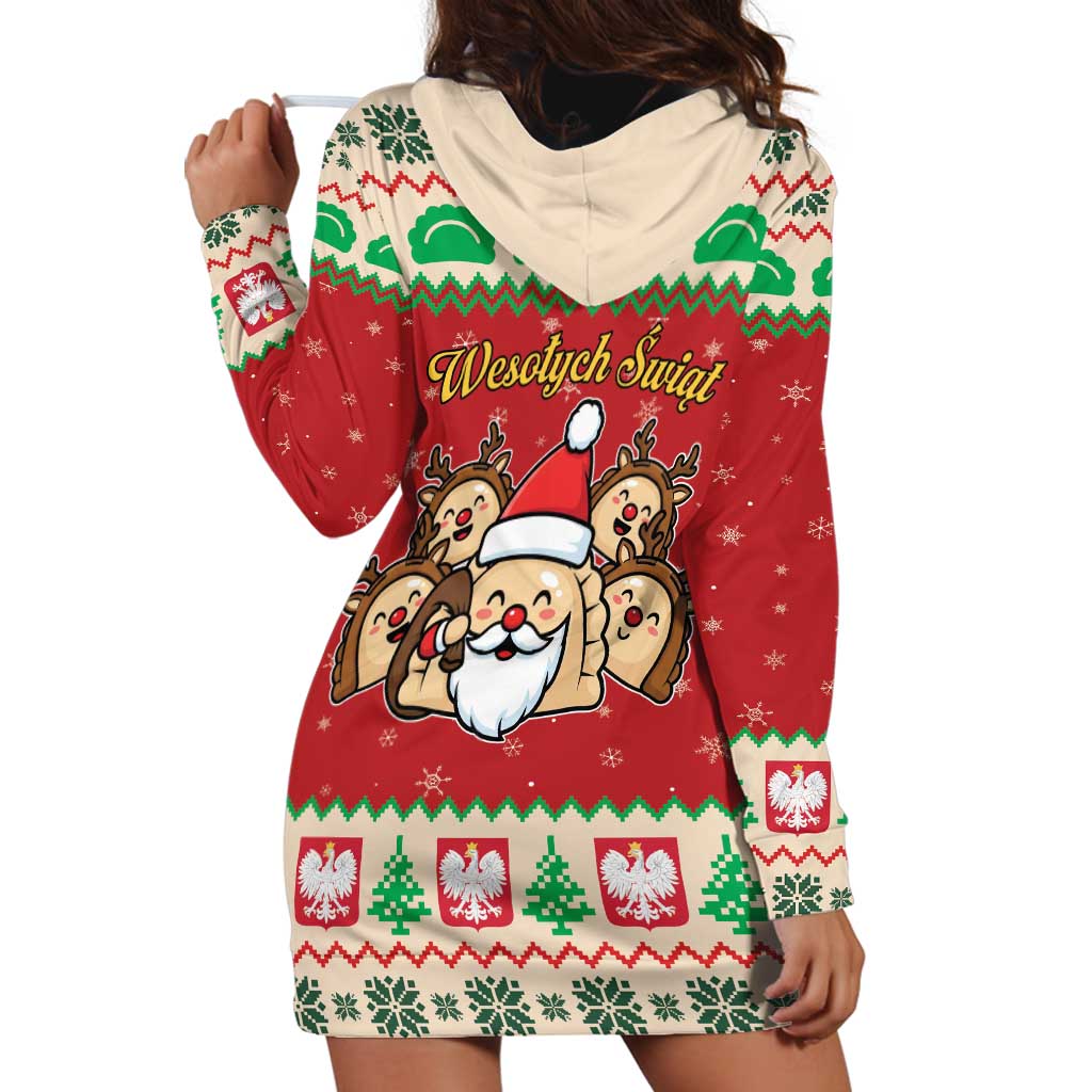 Poland Christmas Hoodie Dress Pierogi Mascot Santa Claus Wesołych Swiat - Wonder Print Shop