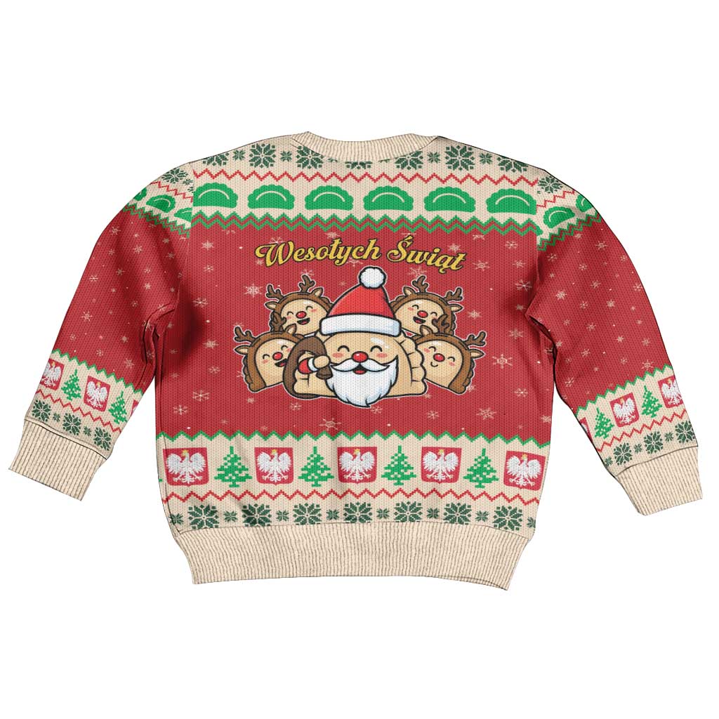 Poland Christmas Kid Ugly Christmas Sweater Pierogi Mascot Santa Claus Wesołych Swiat - Wonder Print Shop