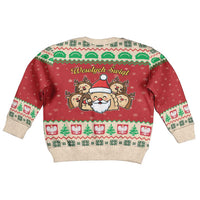 Poland Christmas Kid Ugly Christmas Sweater Pierogi Mascot Santa Claus Wesołych Swiat - Wonder Print Shop