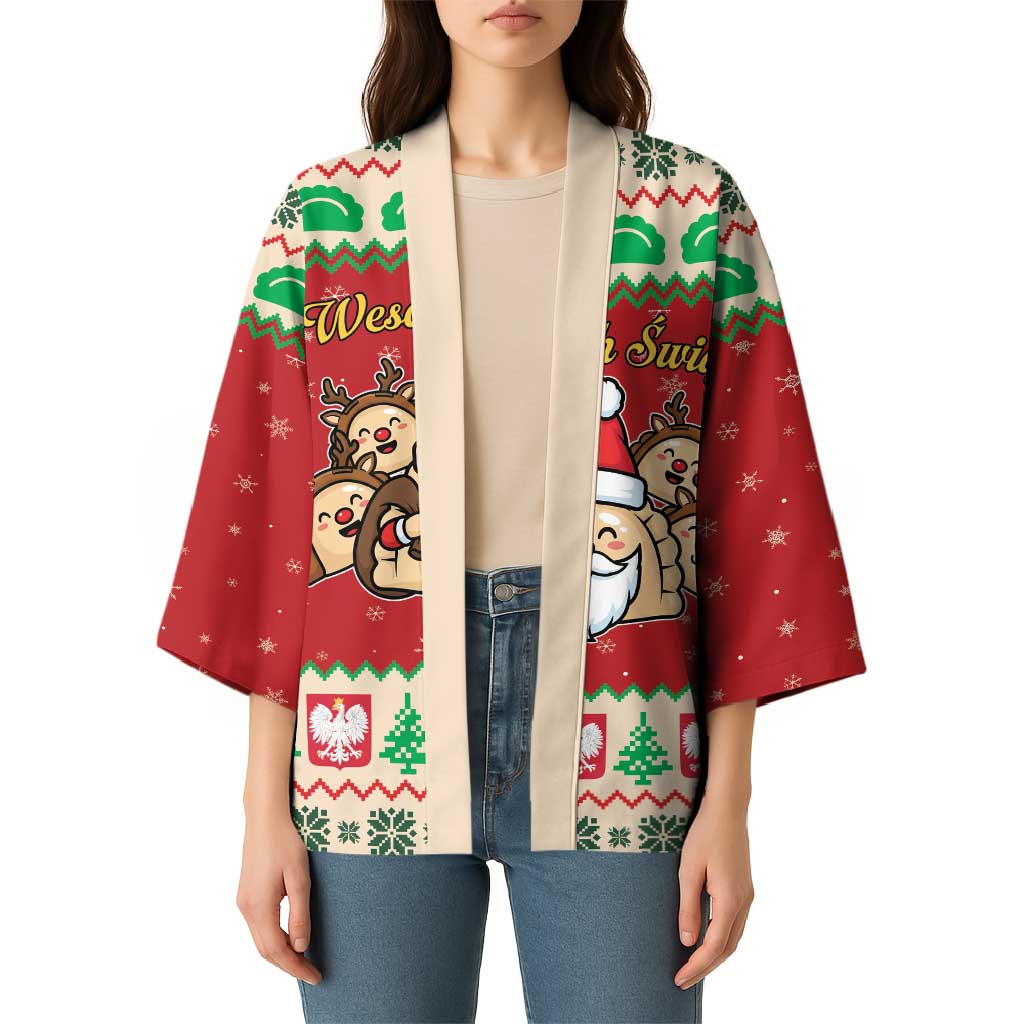 Poland Christmas Kimono Pierogi Mascot Santa Claus Wesołych Swiat - Wonder Print Shop
