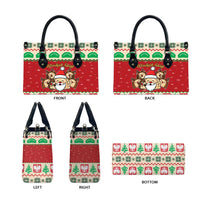 Poland Christmas Leather Bag Pierogi Mascot Santa Claus Wesołych Swiat - Wonder Print Shop