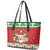 Poland Christmas Leather Tote Bag Pierogi Mascot Santa Claus Wesołych Swiat - Wonder Print Shop