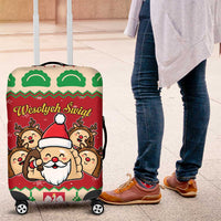 Poland Christmas Luggage Cover Pierogi Mascot Santa Claus Wesołych Swiat - Wonder Print Shop