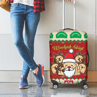 Poland Christmas Luggage Cover Pierogi Mascot Santa Claus Wesołych Swiat - Wonder Print Shop