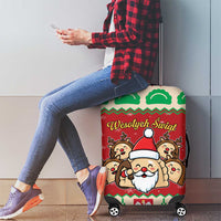 Poland Christmas Luggage Cover Pierogi Mascot Santa Claus Wesołych Swiat - Wonder Print Shop