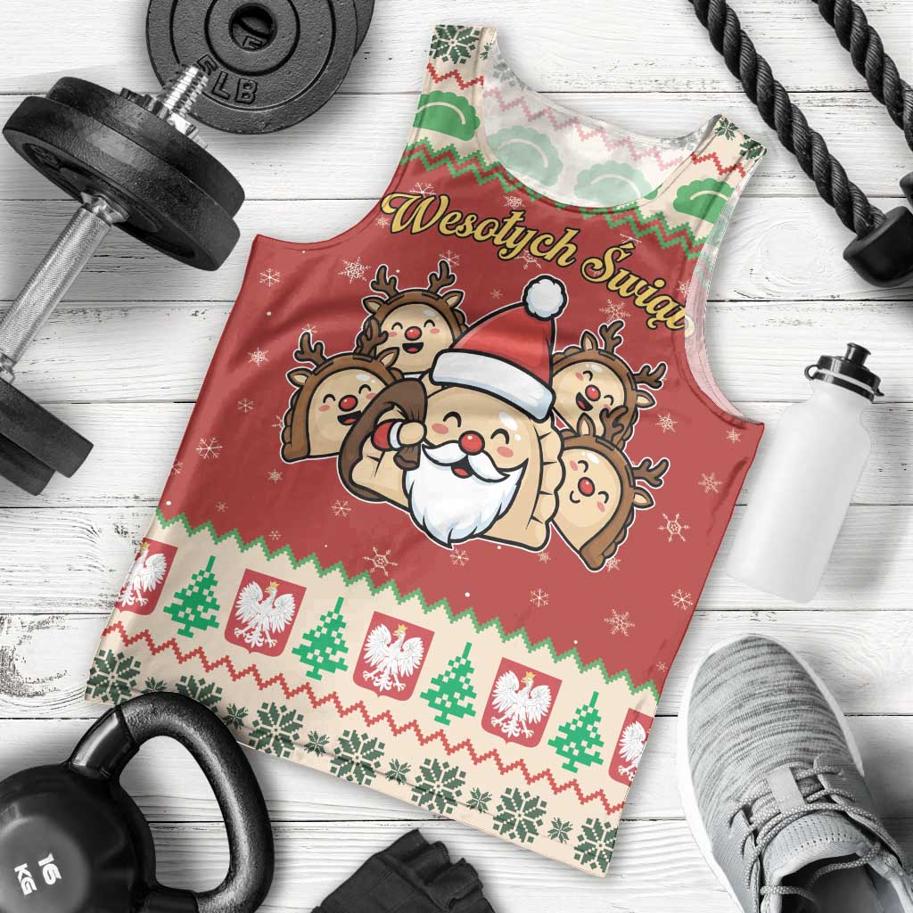 Poland Christmas Men Tank Top Pierogi Mascot Santa Claus Wesołych Swiat - Wonder Print Shop