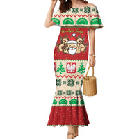 Poland Christmas Mermaid Dress Pierogi Mascot Santa Claus Wesołych Swiat - Wonder Print Shop