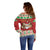 Poland Christmas Off Shoulder Sweater Pierogi Mascot Santa Claus Wesołych Swiat - Wonder Print Shop