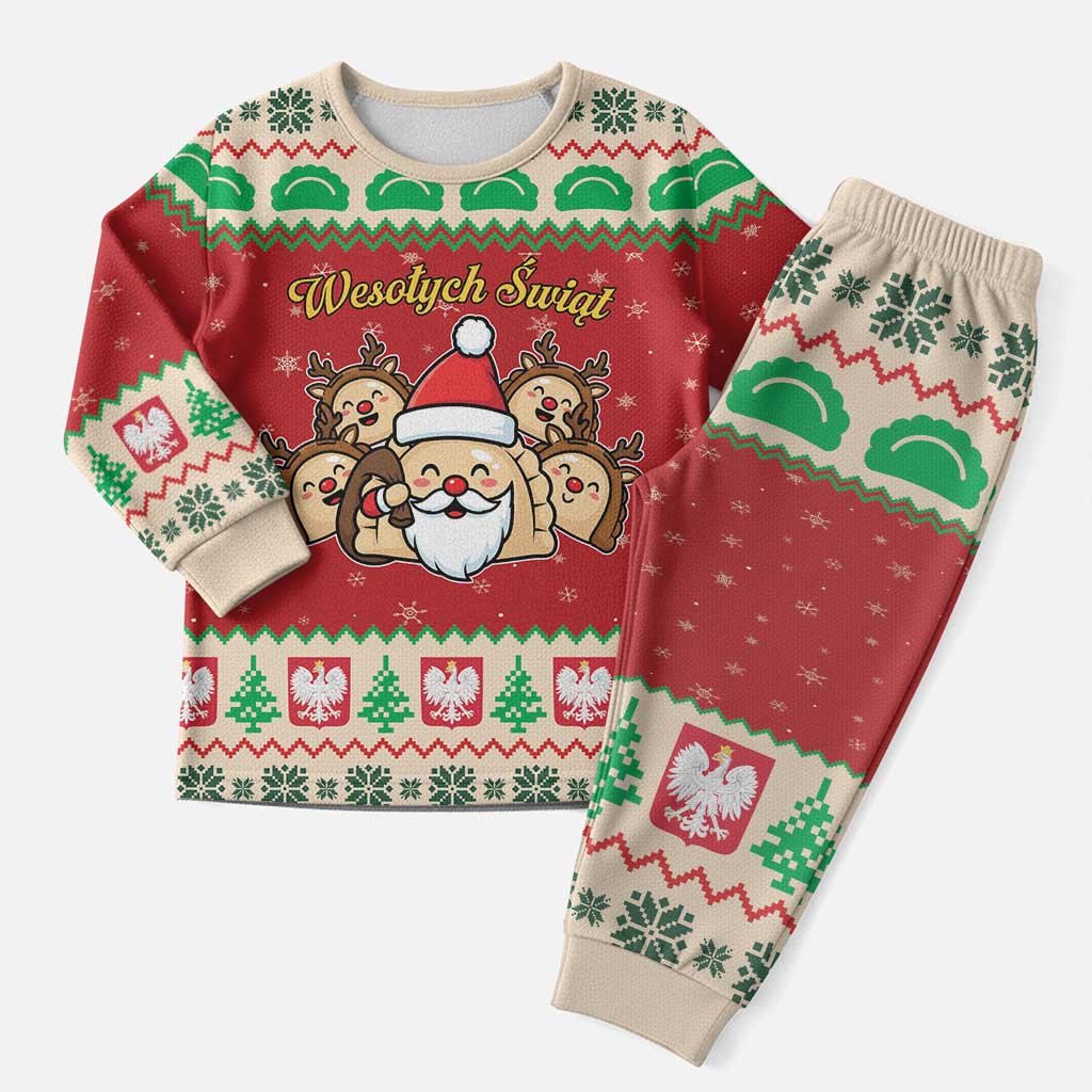 Poland Christmas Pajama Set Pierogi Mascot Santa Claus Wesołych Swiat - Wonder Print Shop