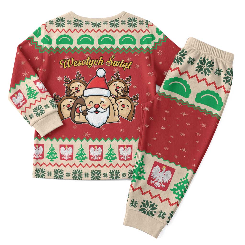 Poland Christmas Pajama Set Pierogi Mascot Santa Claus Wesołych Swiat - Wonder Print Shop