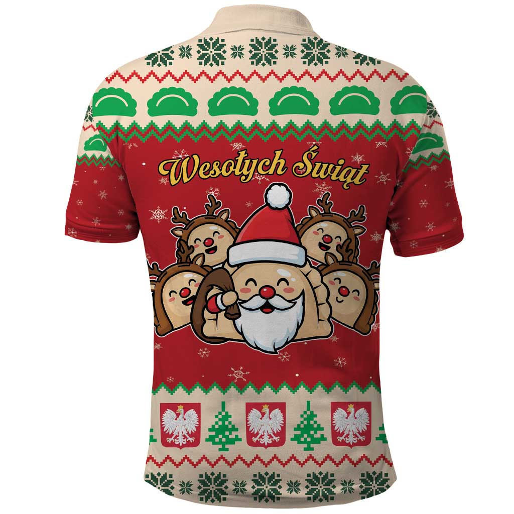 Poland Christmas Polo Shirt Pierogi Mascot Santa Claus Wesołych Swiat - Wonder Print Shop