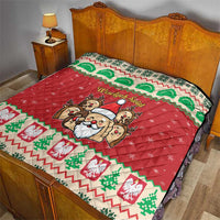 Poland Christmas Quilt Pierogi Mascot Santa Claus Wesołych Swiat - Wonder Print Shop