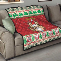 Poland Christmas Quilt Pierogi Mascot Santa Claus Wesołych Swiat - Wonder Print Shop