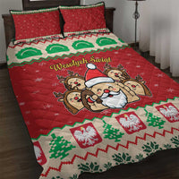 Poland Christmas Quilt Bed Set Pierogi Mascot Santa Claus Wesołych Swiat - Wonder Print Shop