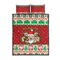 Poland Christmas Quilt Bed Set Pierogi Mascot Santa Claus Wesołych Swiat - Wonder Print Shop