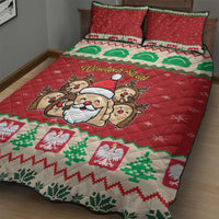 Poland Christmas Quilt Bed Set Pierogi Mascot Santa Claus Wesołych Swiat - Wonder Print Shop
